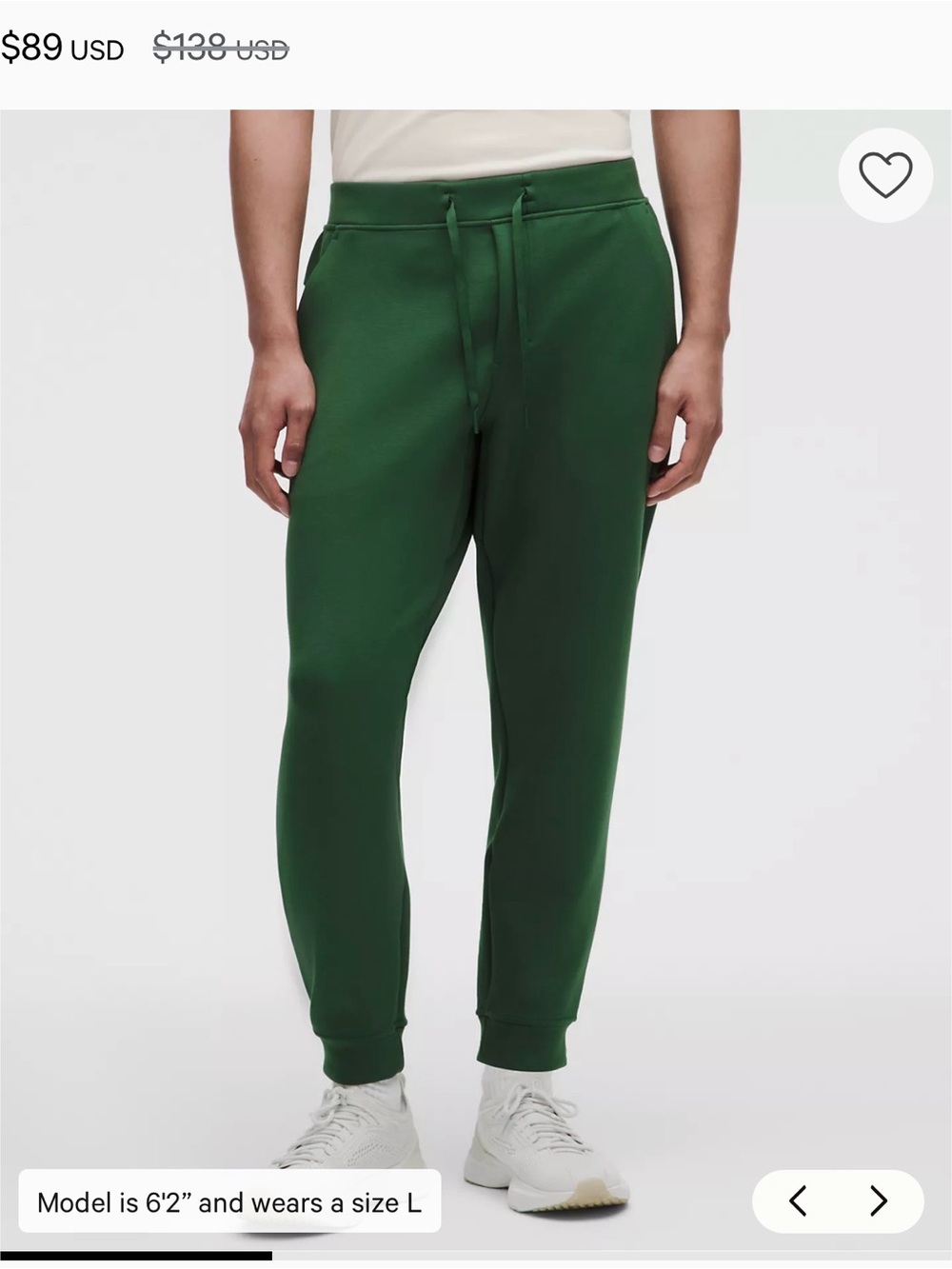 lululemon athletica Men's Green cove smooth space Joggers